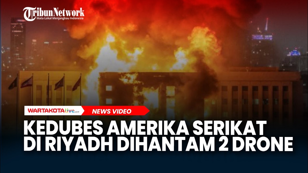 Momen Kedubes Amerika Serikat di Riyadh Dihantam 2 Drone Iran