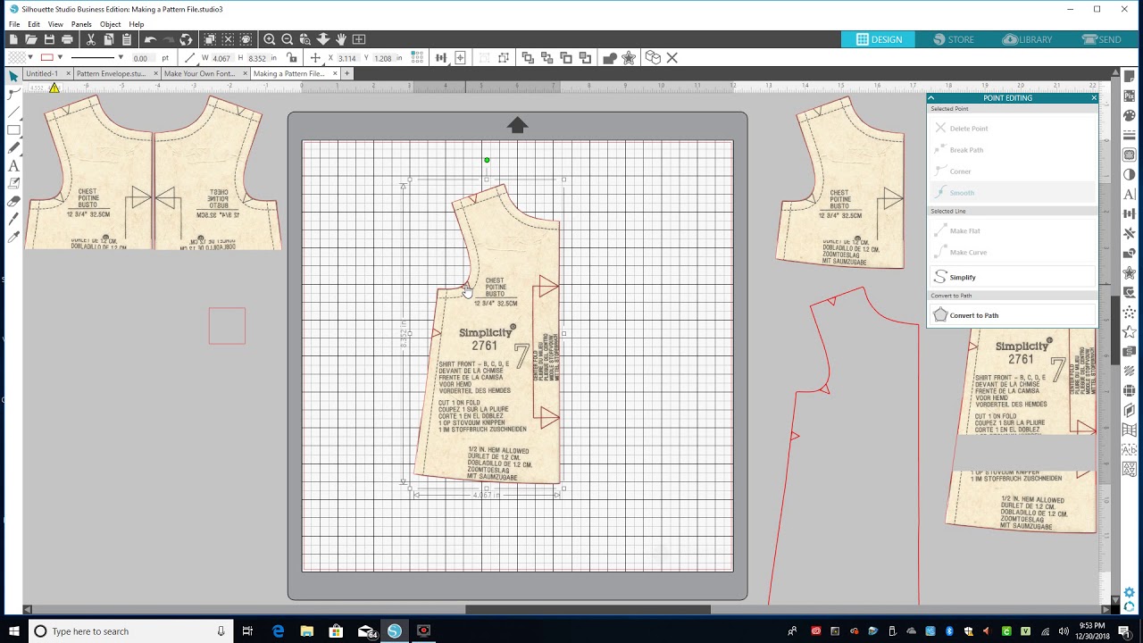 Silhouette Studio and Sewing Patterns