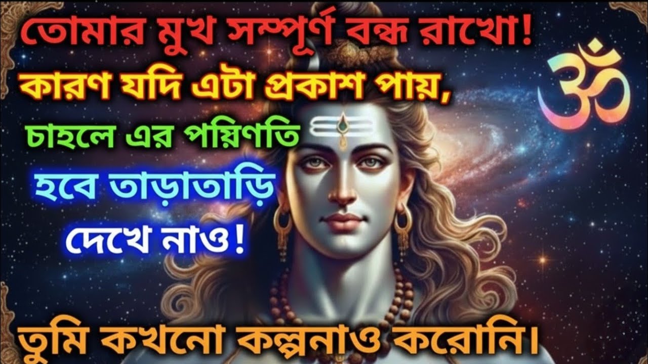 888🕉তোমার মুখ সম্পূর্ণ বন্ধ রাখো! কারণ যদি এটা প্রকাশ পায়,🌈#shivshankar#shivshakti #mahadev 