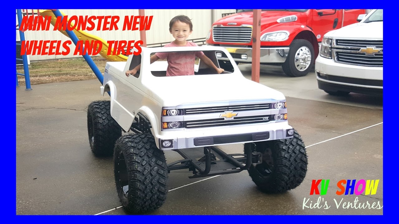 Mini Monster Truck Getting Tires And Wheels! Fun Toys For Kids!
