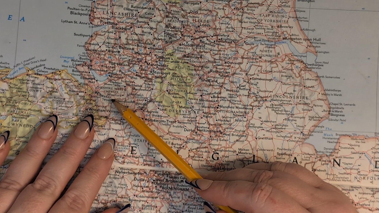 ASMR ~ Cheshire, England, UK History & Geography ~ Soft Spoken Map Tracing Google Earth