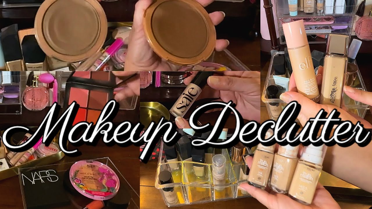 I'M DONE BUYING DOUBLES!!  😒  Makeup Collection DECLUTTER & Updated Makeup Brushes Storage