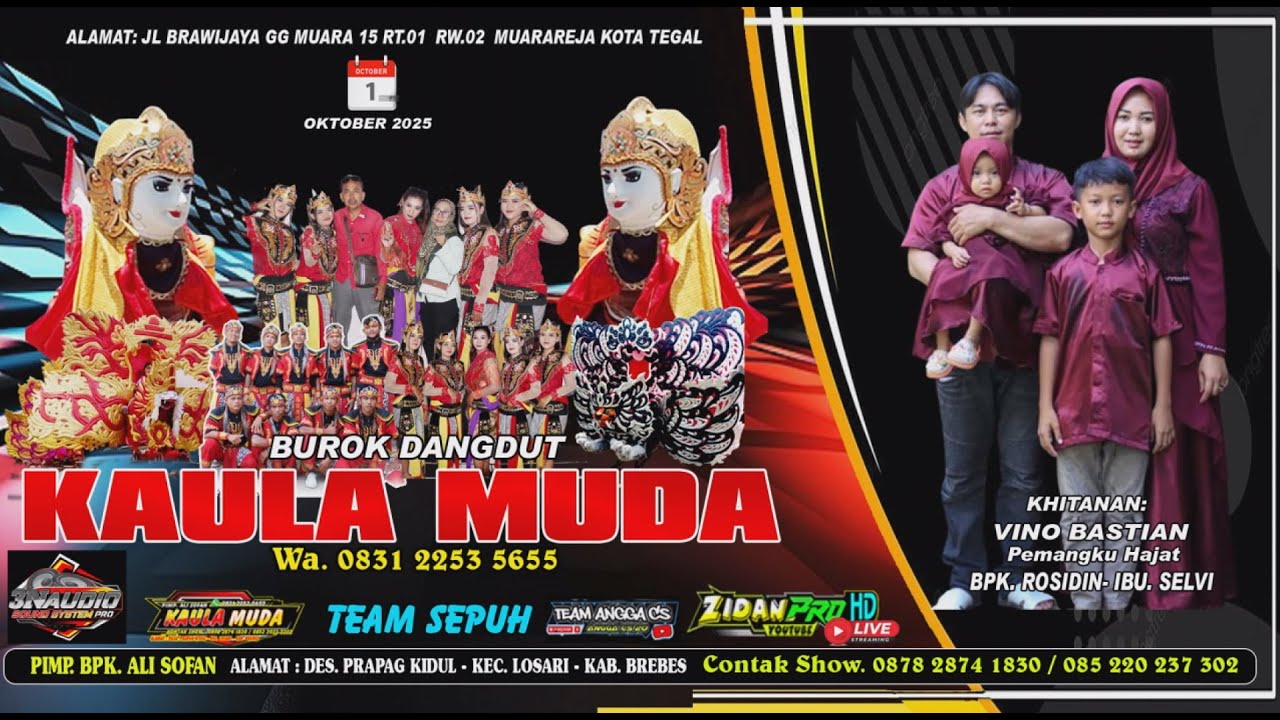 LIVE  BUROK DANGDUT KAULA MUDA // MUARAREJA KOTA TEGAL -1 OKTOBER 2025
