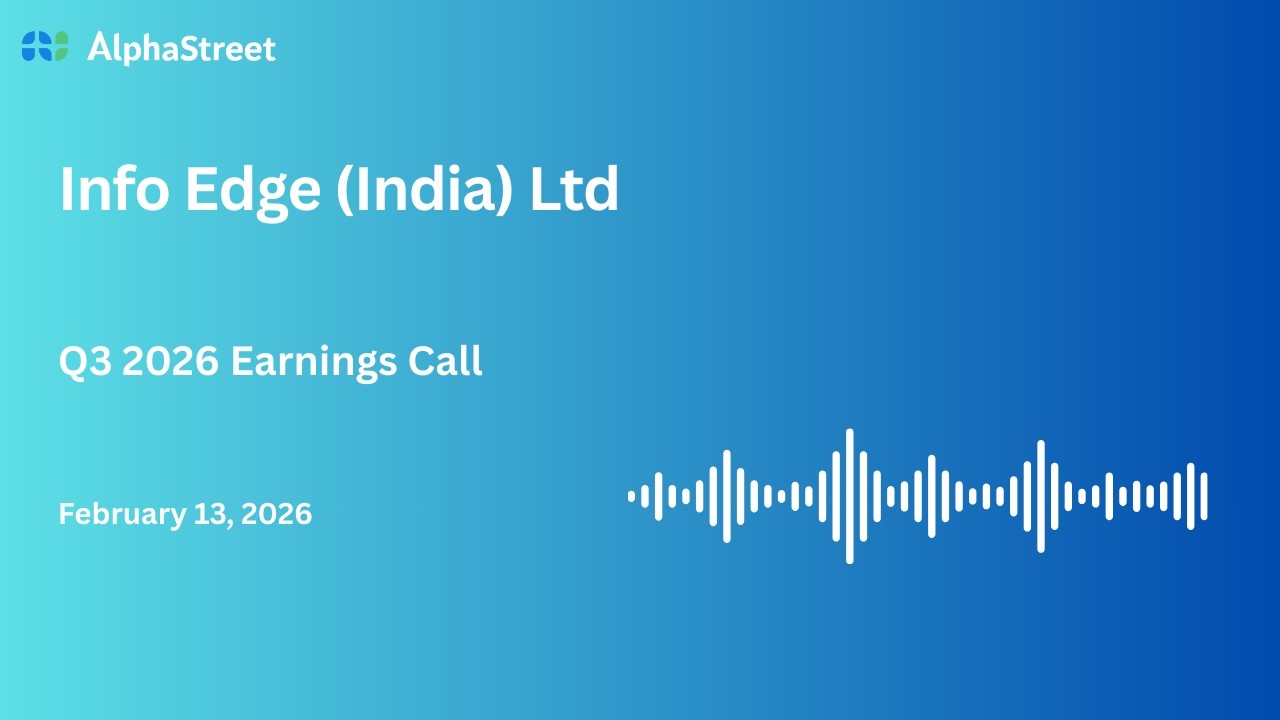 Info Edge (India) Ltd Q3 FY2025-26 Earnings Conference Call