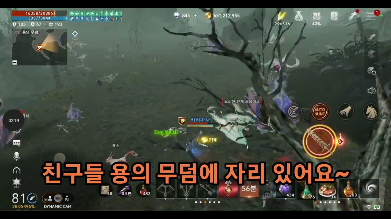 1월19일 리니지2m 달려볼게요 오랜만에 용의 무덤왔는데 작업장 넘들이!!