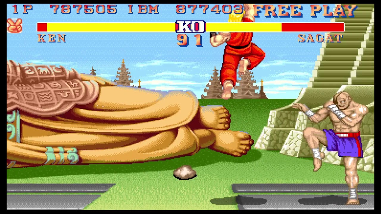 Street Fighter 2 Champion Edition ibm Game Difficulty 1234567 (8)  Game Pad