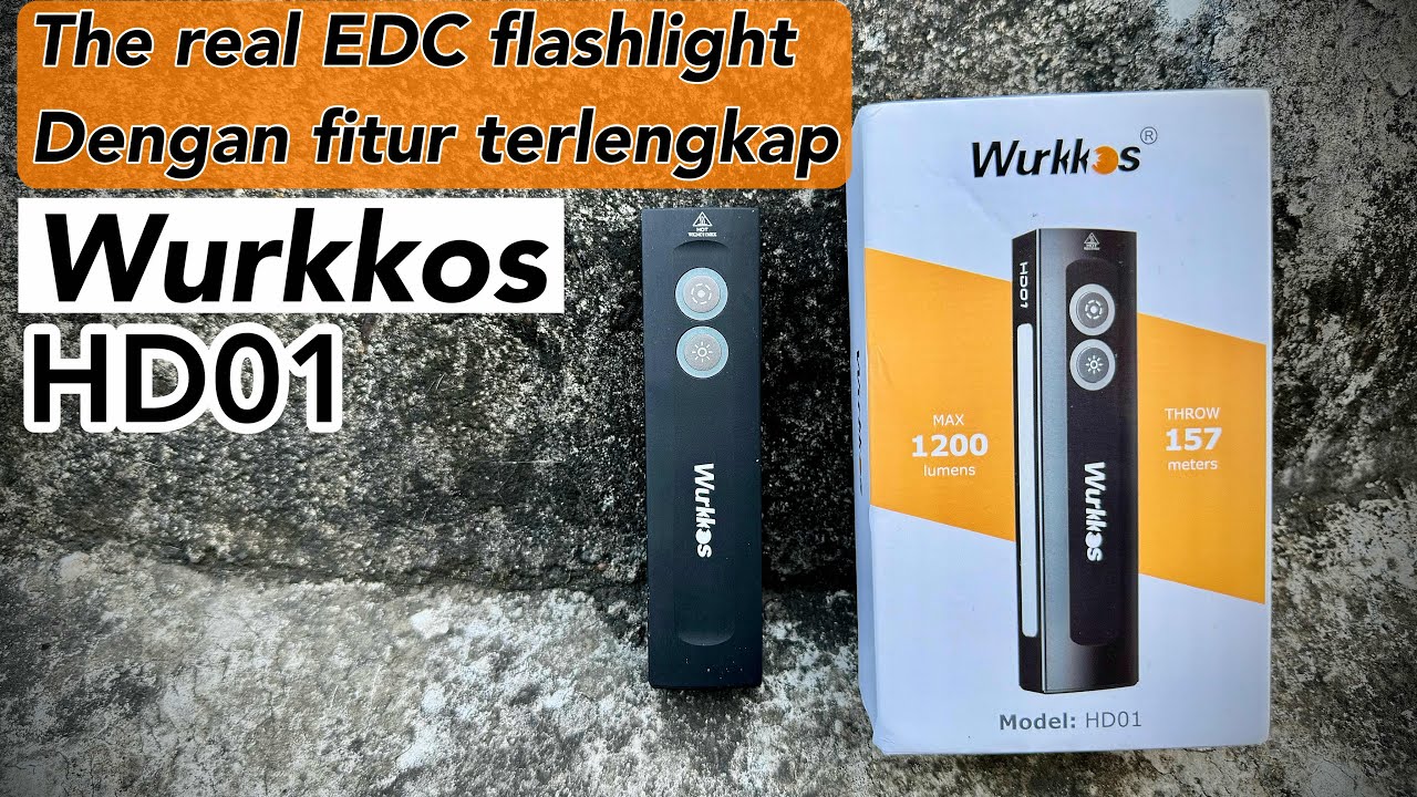 Wurkkos HD01 senter EDC kecil super terang dengan fitur lengkap