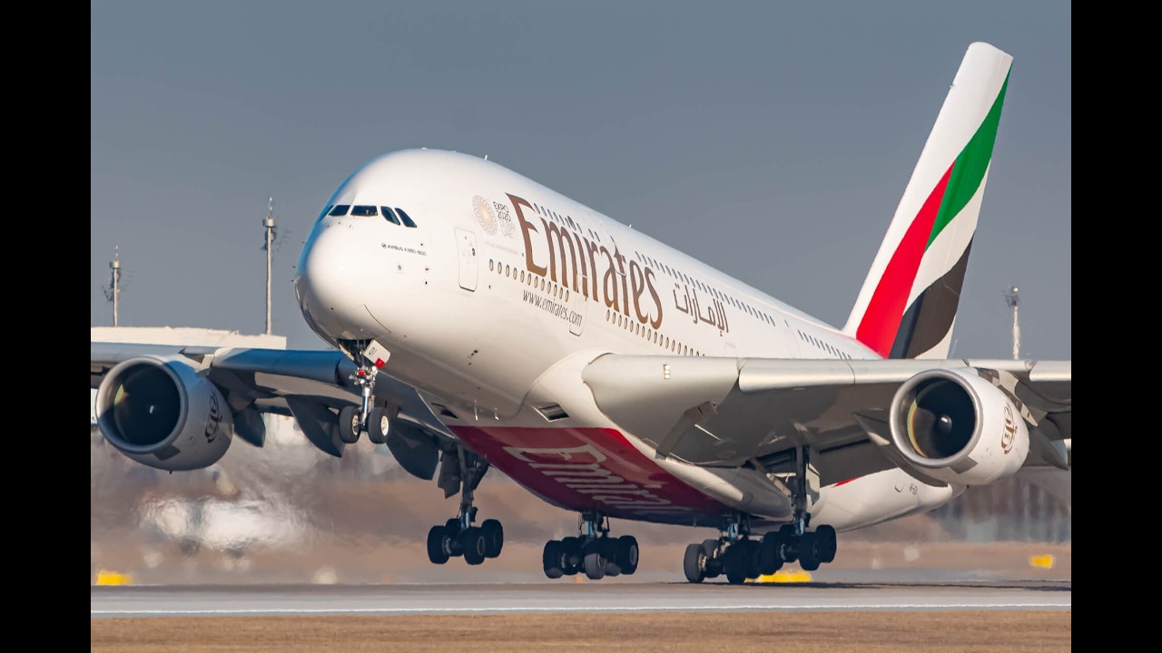 EMIRATES A380 LANDING IN GREATER ROCKFORD