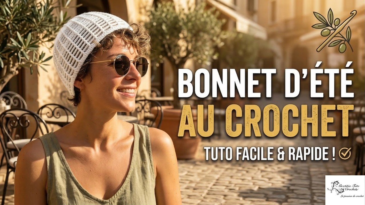 Tuto Crochet : Le Bonnet d'été Moderne & Facile (En moins d'une heure !) @AlextitiaTutoCrochet​