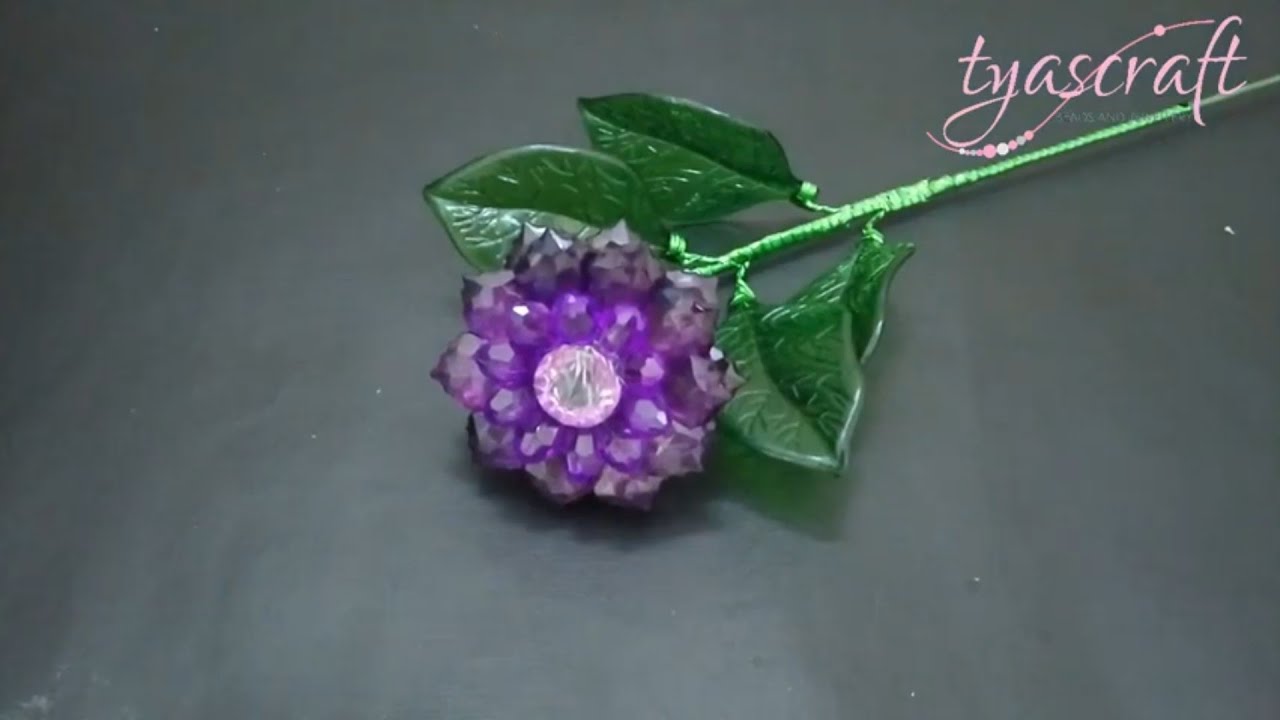 DIY Cara Membuat Bunga akrilik Teratai Kristal dari Manik manik