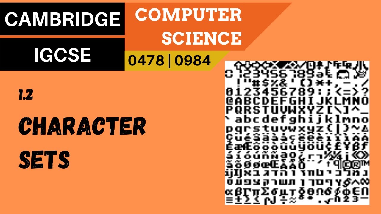 9. CAMBRIDGE IGCSE (0478-0984) 1.2 Representing characters and character sets