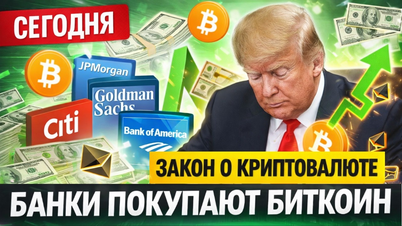 ⚡Сегодня Трамп Подписал Закон О Криптовалюте! ⚡Банки Покупают Биткоин