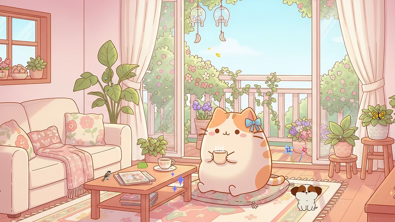 Cat's Spring Balcony 🌸✨ Lofi Beats for Calm Time ☕️ Relax & Focus with Gentle Vibes