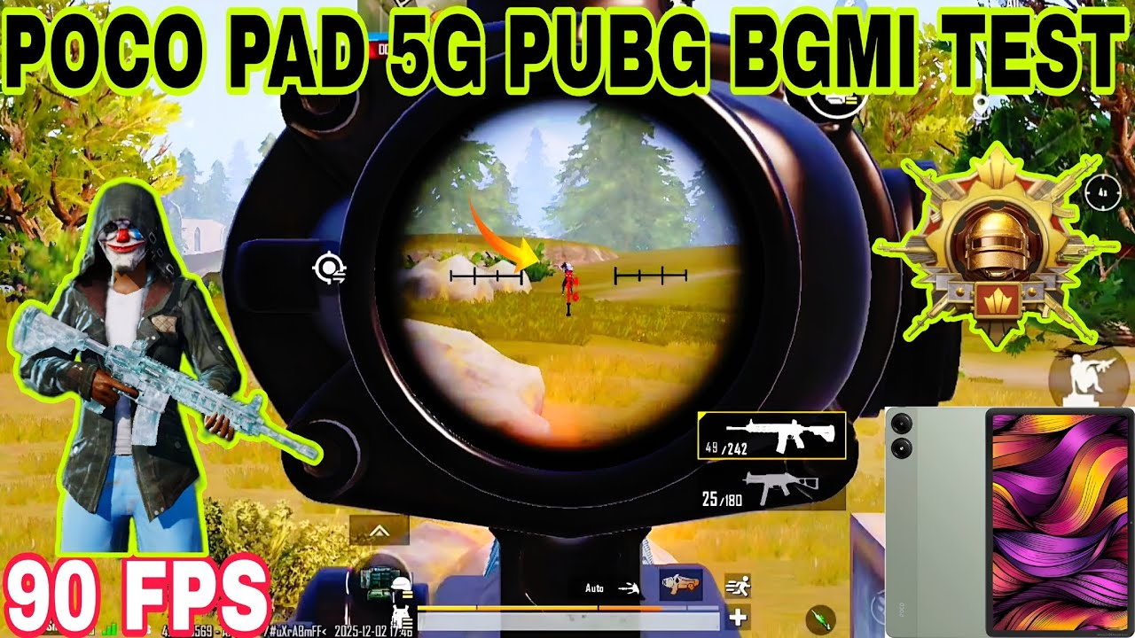 🤯 POCO Pad 5G Bgmi Test😤HDR+Extreme 120FPS/4K Graphics Settings🔥HyperOS💥POCO Pad 5G PUBG (BGMI) TEST