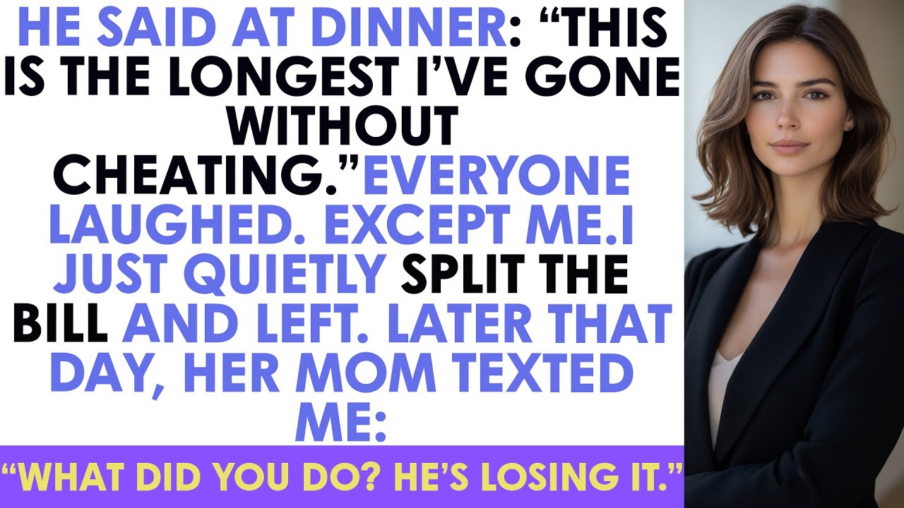 He Said At Dinner: “This Is The Longest I’ve Gone Without Cheating.” Everyone Laugh...