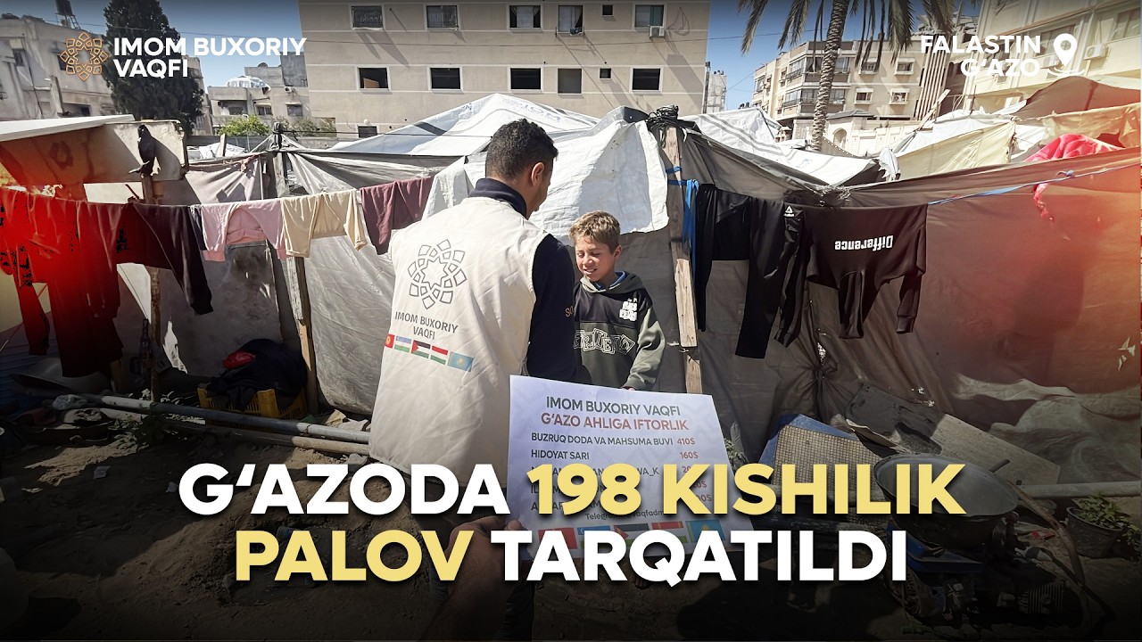 Iftorlik uchun G'azoda 198 kishilik mol go'shtli palov tarqatildi