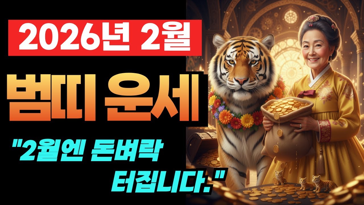 2026년2월호랑이띠(범띠)운세/2월,돈벼락이 터집니다