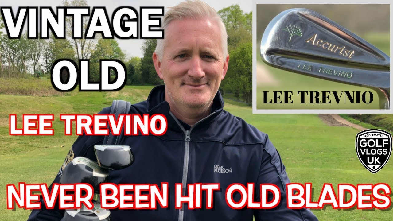GOLF PRO PLAYS WITH  OLD VINTAGE GOLF BLADES