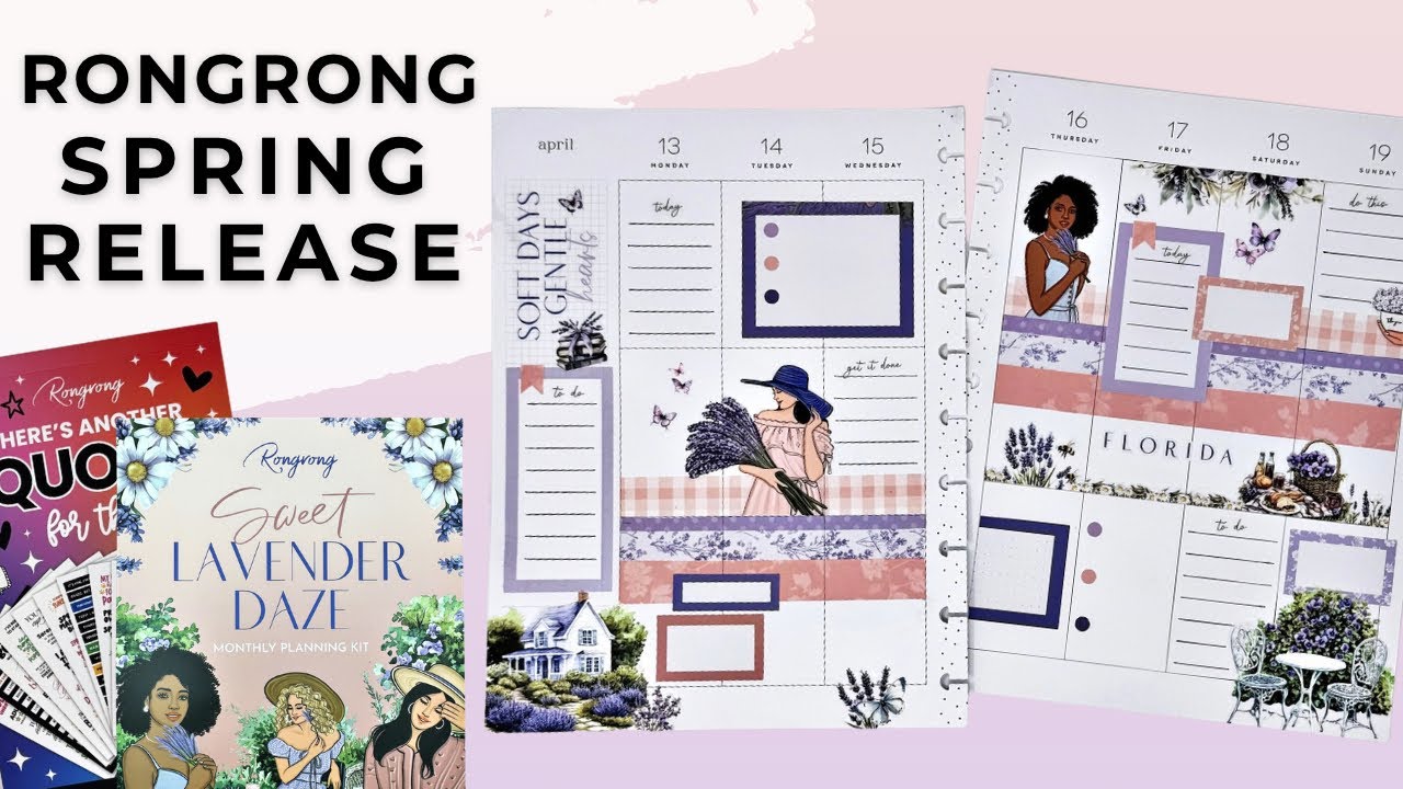 PLAN WITH ME & FLIP THROUGH | LAVENDER DAZE SPREAD WITH @rongrongdevoeillustration SPRING RELEASE