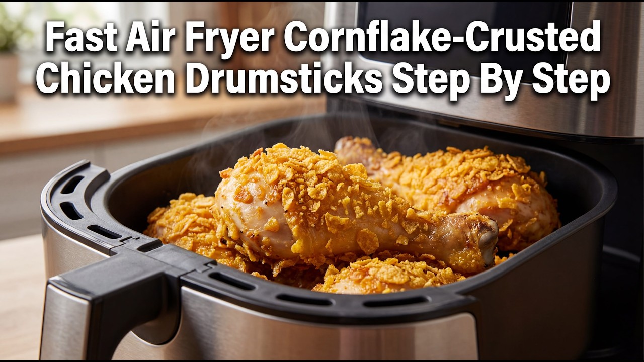 Fast Air Fryer Cornflake-Crusted Chicken Drumsticks Cooking Guide Step By Step