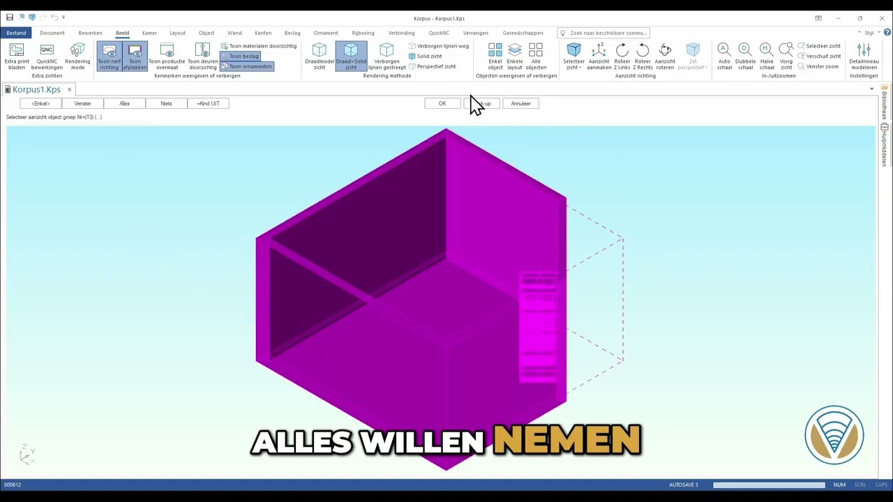 Aanzichten en maatlijnen van objecten tegen een schuine muur (20.10.2025)