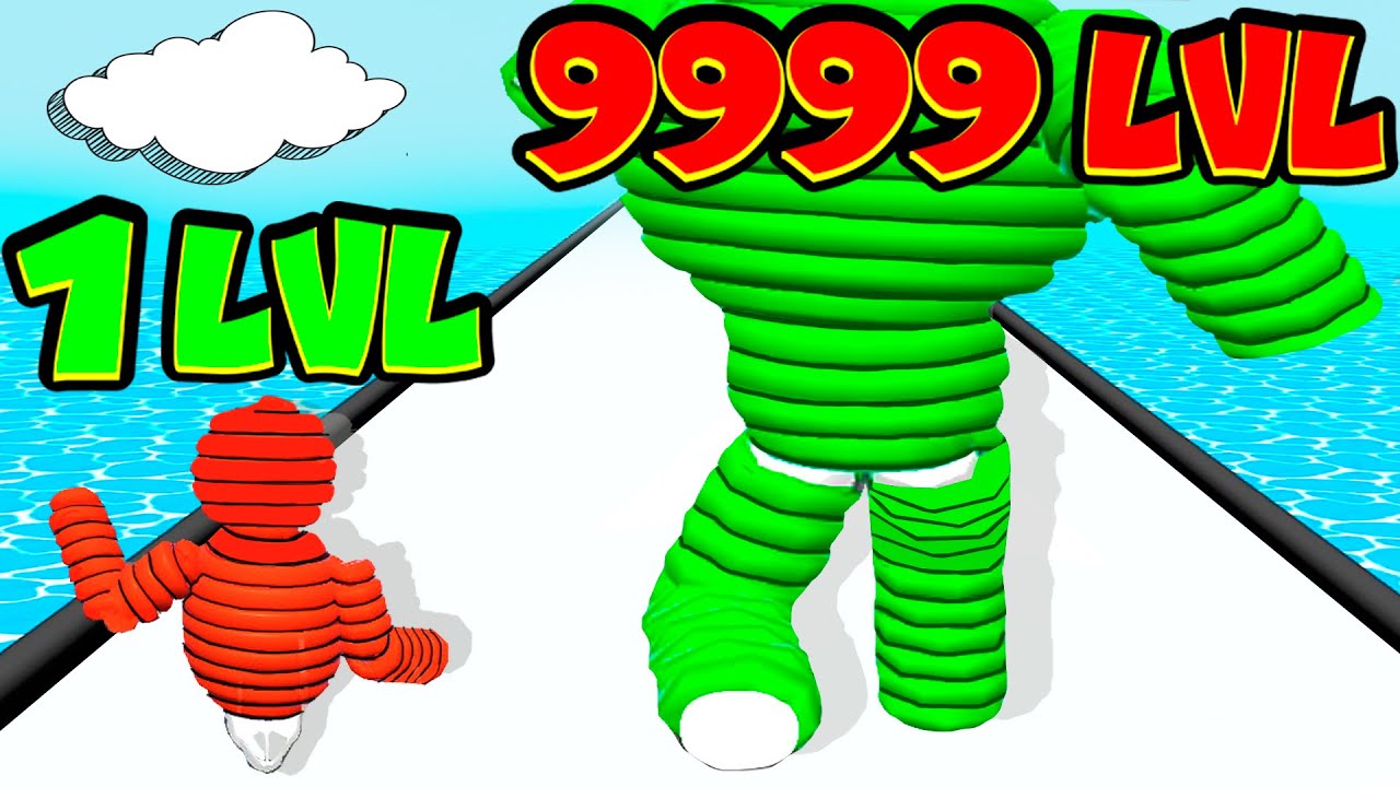 Lvl 1 vs Lvl 9999 - Rope Man Run. All Levels