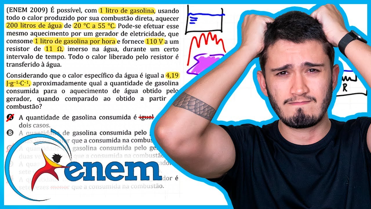 ENEM 2009 - É possível, com 1 litro de gasolina, usando todo o calor produzido por sua combustão dir