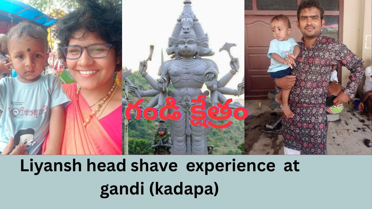 Gandi veeranjaneya swami temple visit for liyansh head shave 🪒 ❤️ #headshave #liyansh #vlog #family 