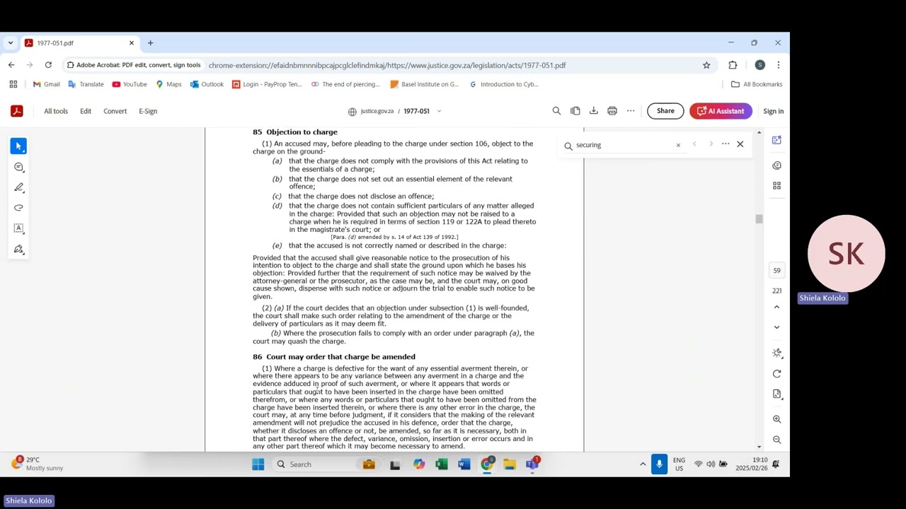 Paper 1 : Criminal procedure