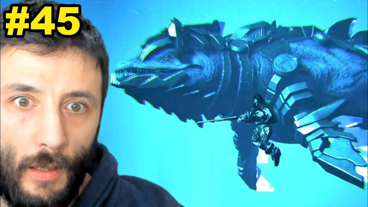 Denizde Mermi Sıkan TEK MOSASAURUS ve TEK KASK 🤩  ARK 45.Bölüm (2.Sezon)