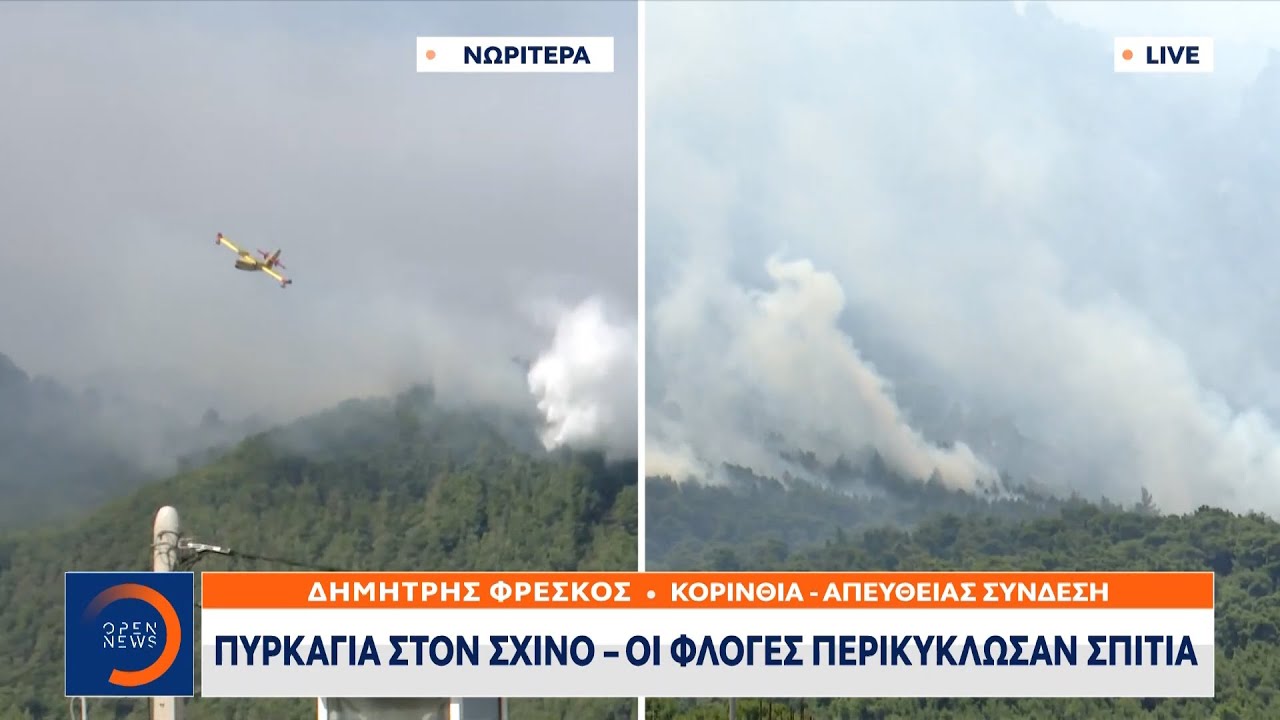 Πυρκαγιά στον Σχίνο - Οι φλόγες περικύκλωσαν σπίτια | Μεσημεριανό Δελτίο Ειδήσεων 20/5/2021| OPEN TV