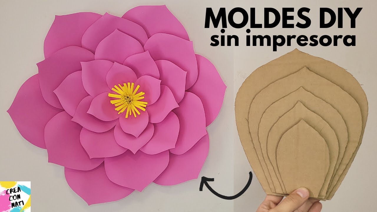 CÓMO HACER MOLDES PARA FLORES DE PAPEL CARTULINA
