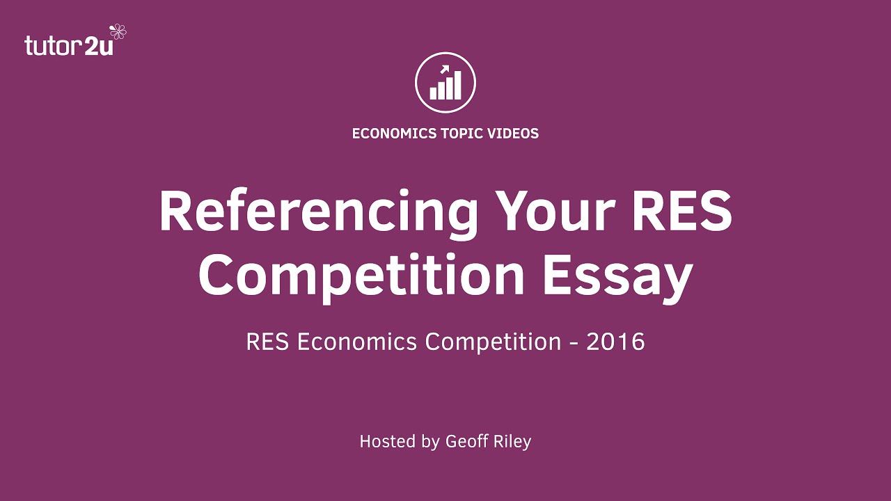 Referencing your RES Competition Essay