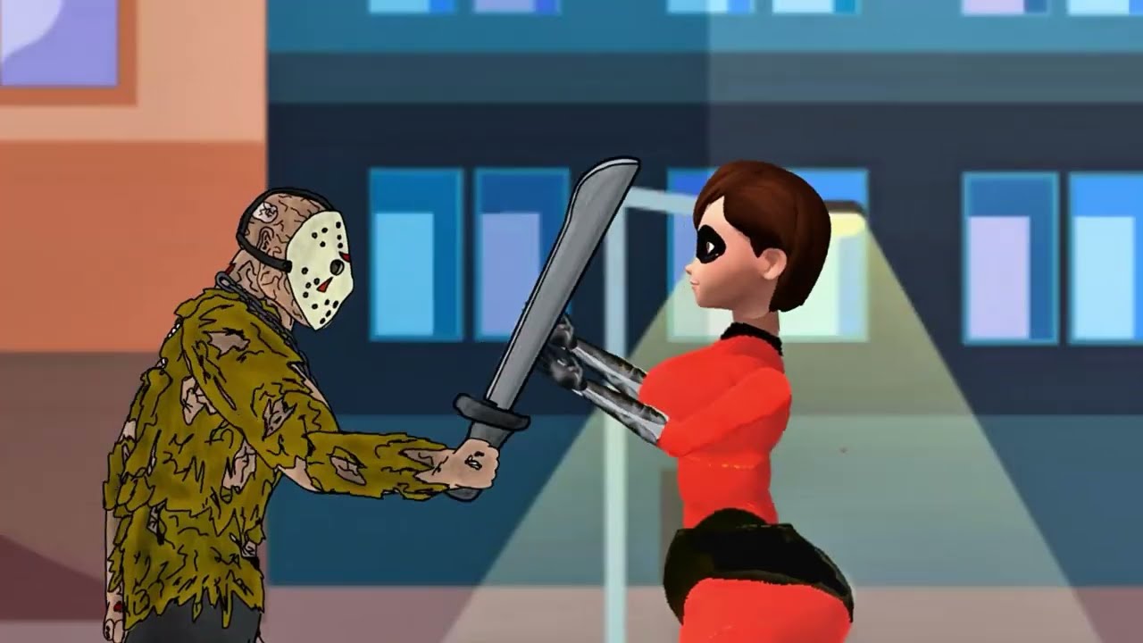 Jeff,Elastigirl Vs Nemesis,Jason Animation. Drawing cartoons 2