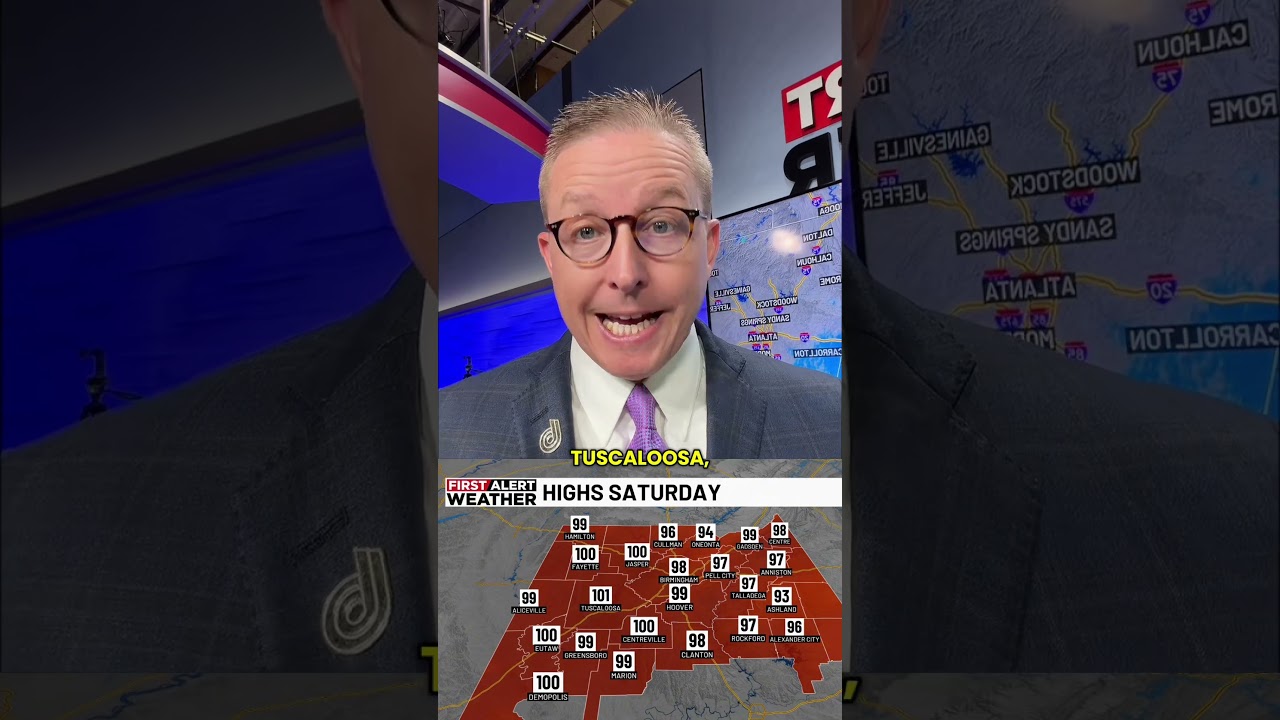 🛑First Alert Weather Day Saturday: Highs near-above 100&deg; with a risk for strong to severe storms.