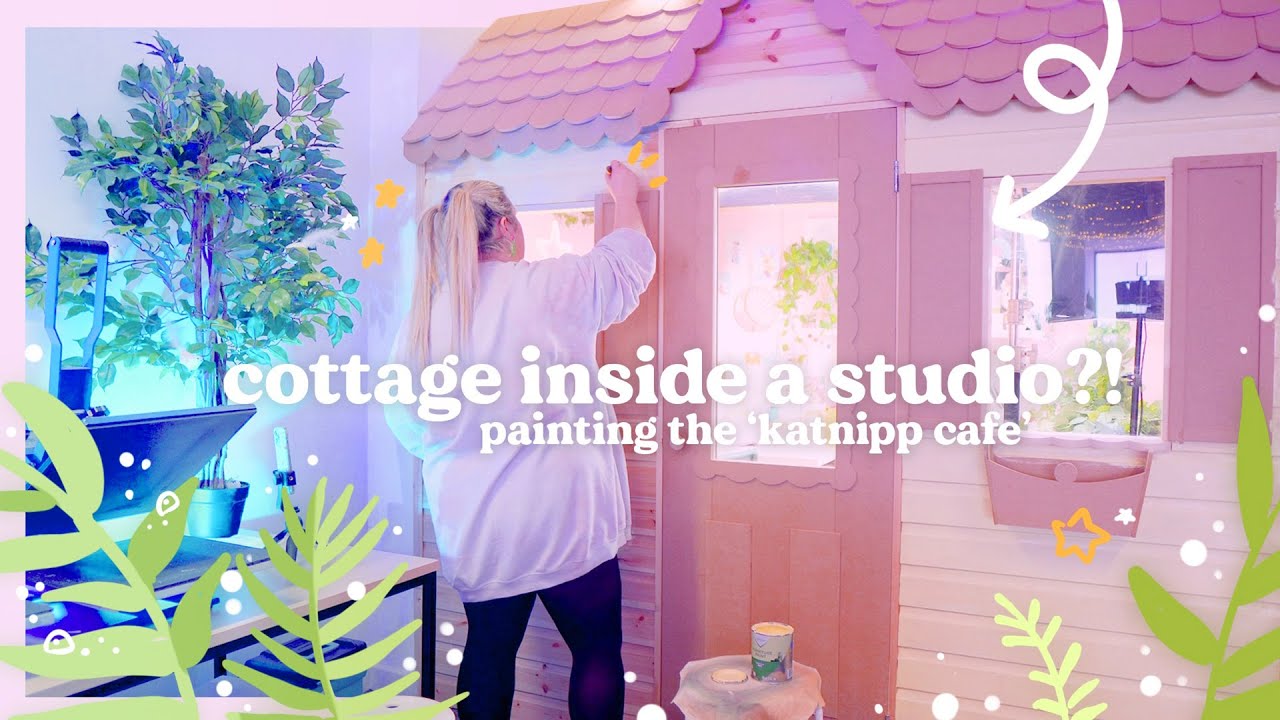 STUDIO VLOG 🎨  Building a cottage inside a studio ~ Painting the Katnipp Cafe