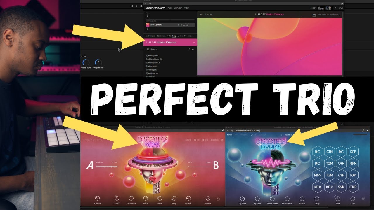 Discoteca Keys & Discoteca Drums Play Series || Leap Exp  Italo Disco -Native Instruments