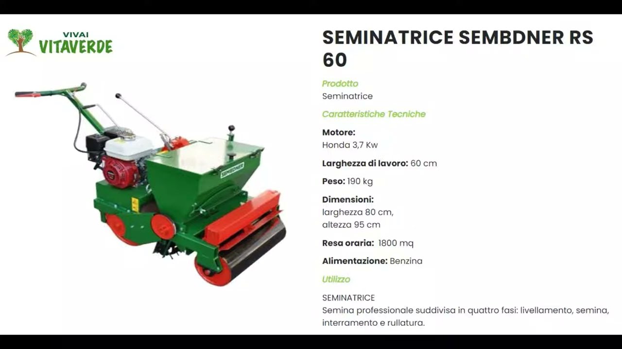 NOLEGGIO SEMINATRICE SEMBDNER RS 60 by Vitaverde