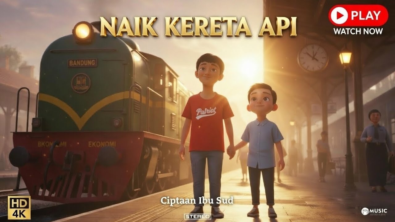 Naik kereta api 🚂 | Animasi 3D terbaru lagu anak indonesia | lengkap dengan lirik lagu