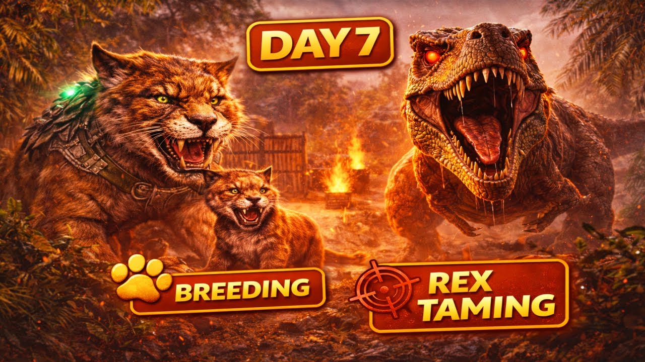 DAY 7 | Thyla Breeding Begins 🐾 + Rex Taming Hunt | ARK Survival Ascended LIVE | Game ON