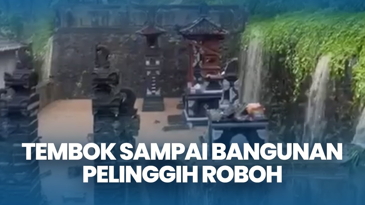 Air Irigasi Meluap, Tembok Sampai Bangunan Pelinggih Warga di Klungkung Bali Hancur