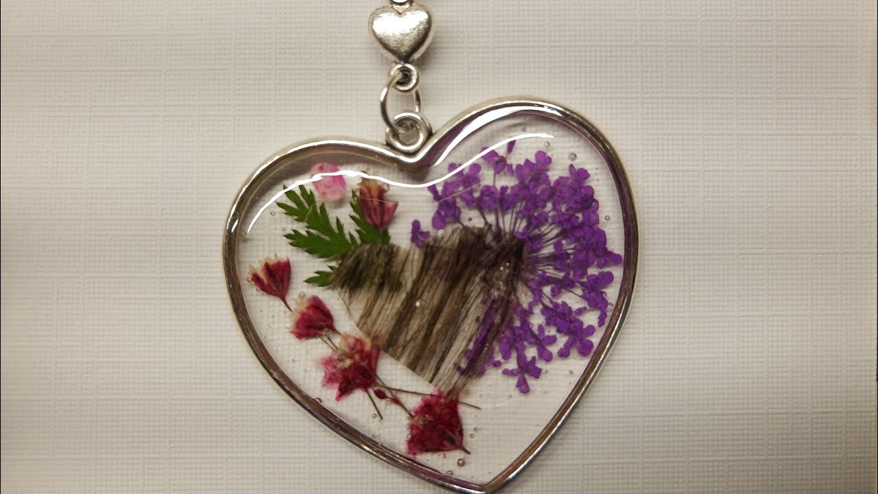 Pet dog hair fur keepsake resin pendant - valentine