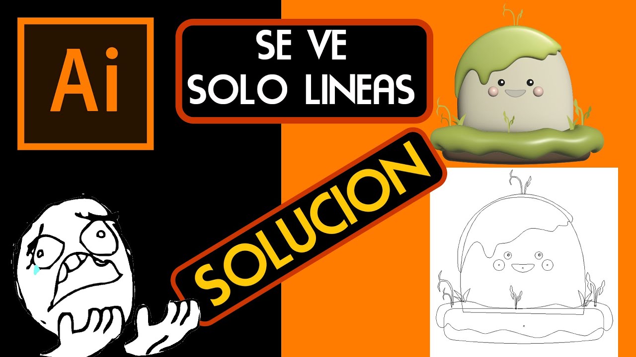 ILLUSTRATOR SE PUSO EN LINEAS (Contornos) SOLUCIÓN | Y Para que Sirve?