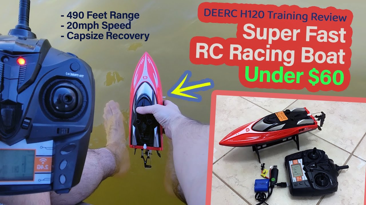 Super Fast Deerc H120 RC Boat Review - Best RC Boats for Kids Adults under $100 on Amazon