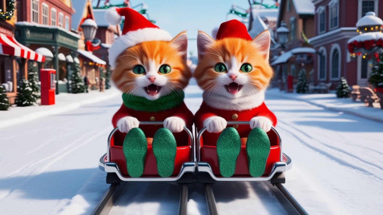 Tiny Kittens Visit a Christmas Wonderland | Cutest Holiday Trip Ever