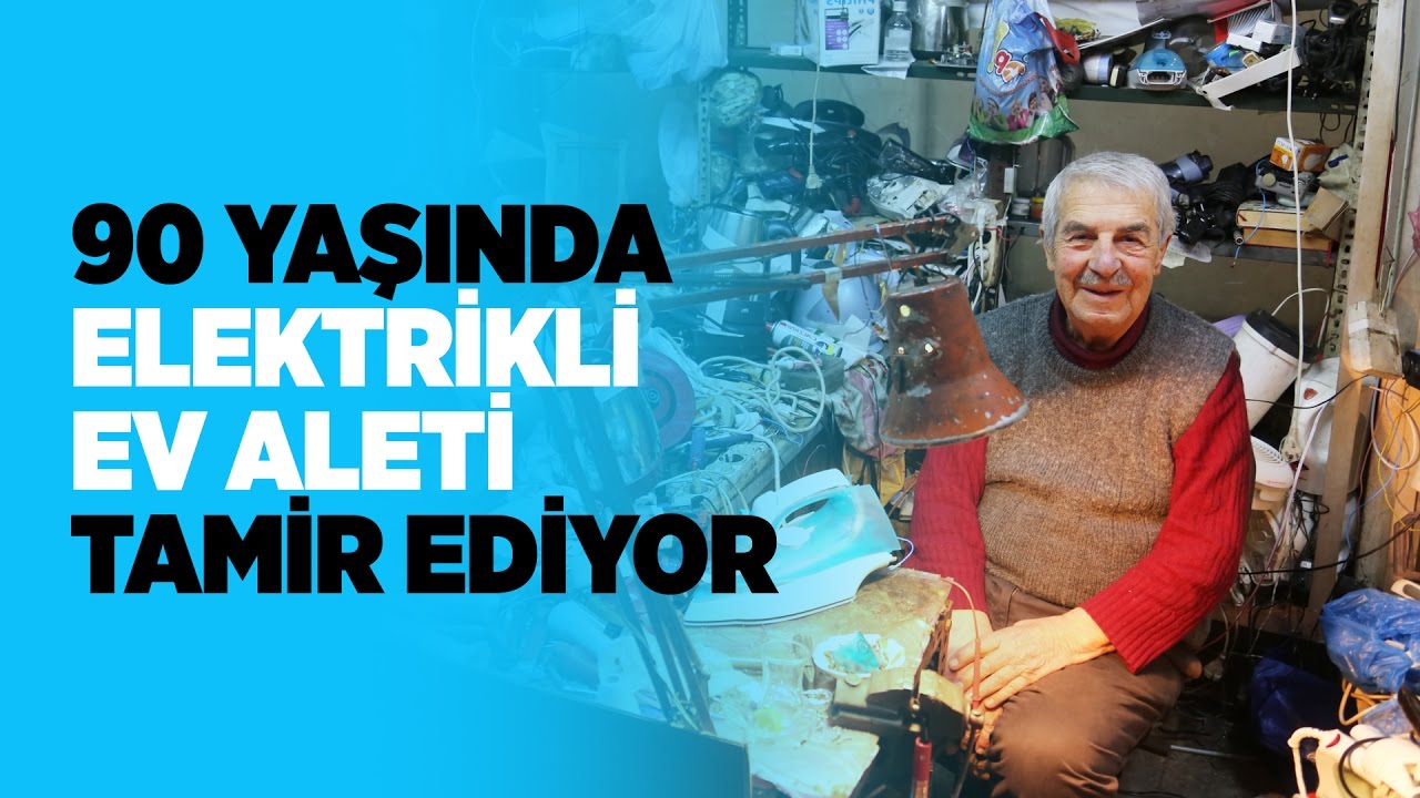 90 yaşında elektrikli ev aleti tamir ediyor