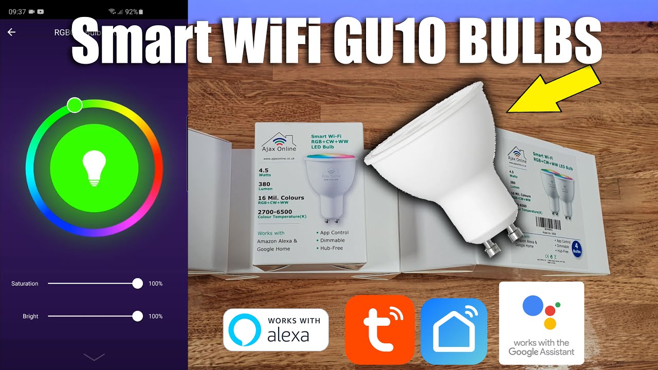 Ajax Online Smart WiFi GU10 LED Bulb Works with Alexa and Google Home Unboxing and Setup