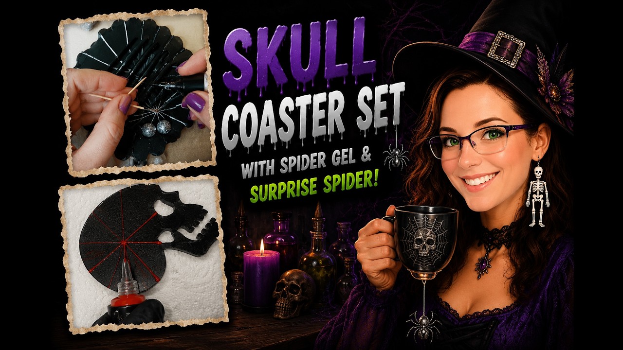 Gothic Resin Coaster Set / Halloween collaboration 2025 @ClairesCraftyCorner