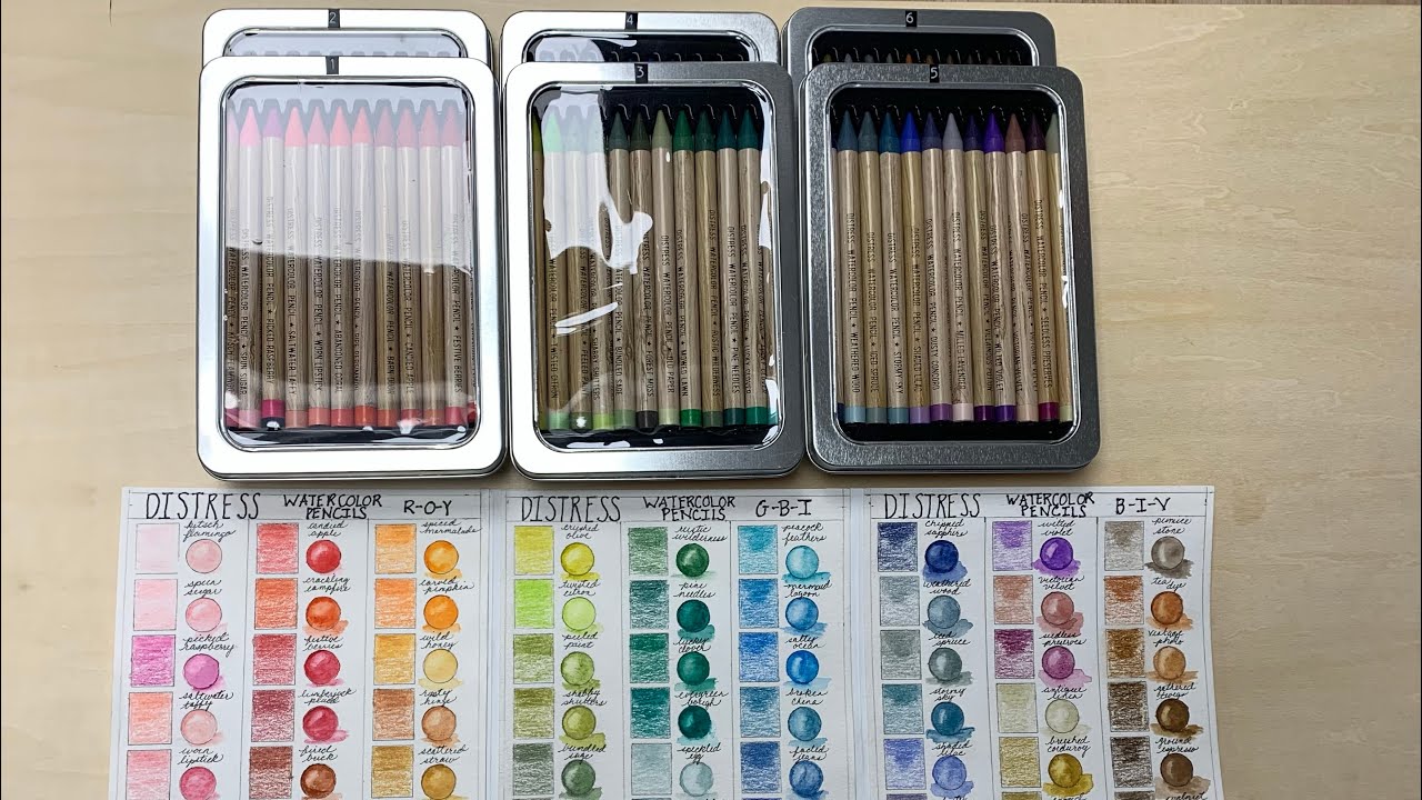 Create a Tim Holtz Distress Watercolor Pencil Swatch & Palette Part 2