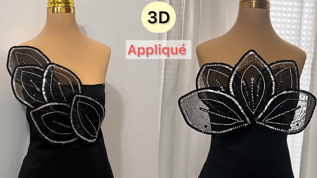 3D Appliqué Stumpwork Tambour embroidery | Complete Tutorial to Turn Any Dress into Luxury”